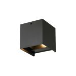 D'Lite Wandleuchte Elingen Aluminium Schwarz Up & Down 4.9W 480lm - 830 Warmweiß | IP65 - Lichtsensor