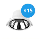 Mehrfachpackung 15x LED Deckenstrahler 20W 2300lm 60D - 830  | 220mm - Ausschnitt 200mm - Alu Reflektor - UGR 