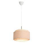 DFTP by Nordlux Takai Suspension Luminaire Acier Inoxydable et Textile Beige | Convient pour E27