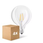 Lot 4x Osram SuperStar LED E27 Globe 125mm Filament Claire 7W 806lm - 822-827 Dim To Warm | Dimmable - Remplacement 60W