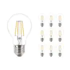 Lot 10x Philips Corepro LED Ampoule E27 Poire Claire 4.3W 470lm - 827 Blanc Très Chaud | Équivalent 40W